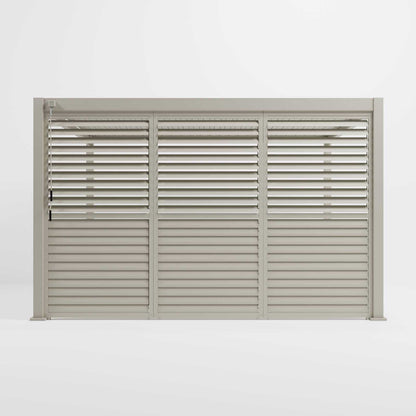 Nova Titan Fixed Louvred Side Wall Panel | Aluminium Pergola Privacy Screen | Grey & Pebble | 1m, 1.2m & 1.33m