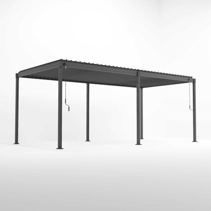 Nova Luna Aluminium Louvred Roof Pergola | Galvanised Steel Garden Pergola with Manual Opening Roof - PERGOLA PACKAGE