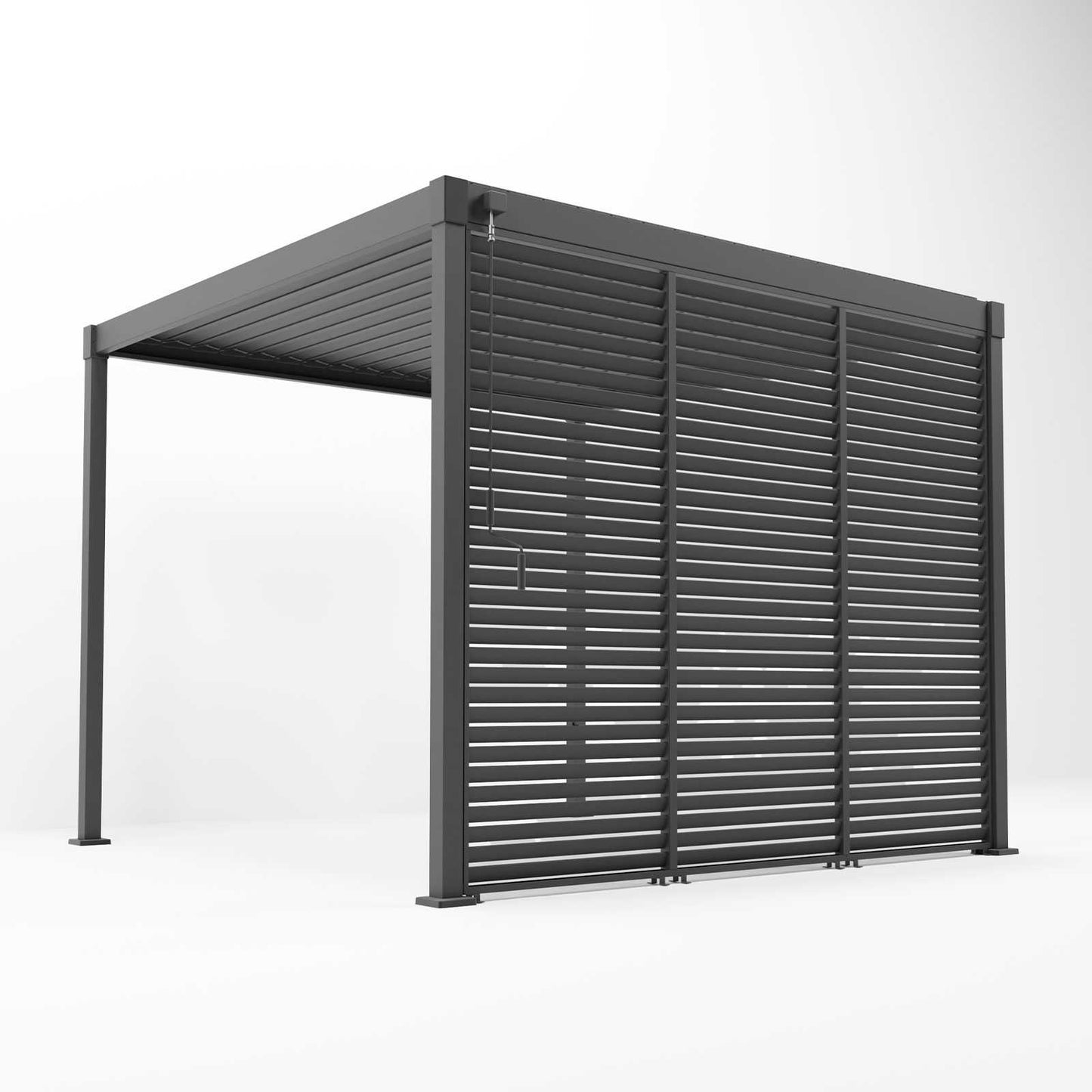 Nova Luna 1.0m Fixed Louvre Side Wall Panel | Aluminium & Steel Pergola Side Wall — Grey
