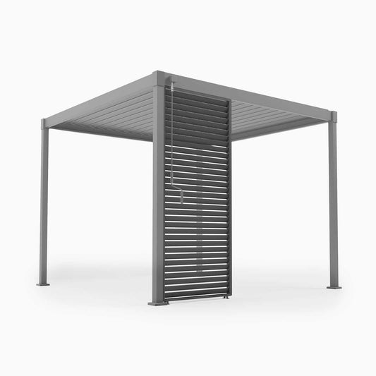 Nova Luna 1.0m Fixed Louvre Side Wall Panel | Aluminium & Steel Pergola Side Wall — Grey