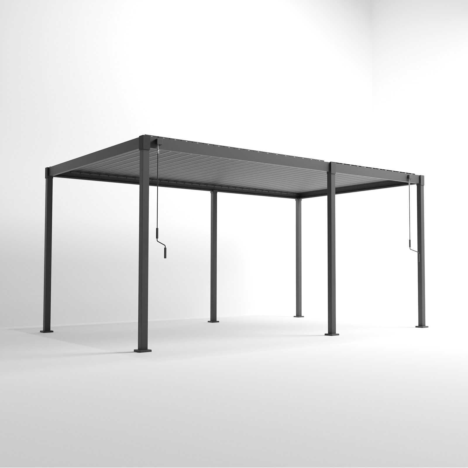 Nova Luna Aluminium Louvred Roof Pergola | Galvanised Steel Garden Pergola with Manual Opening Roof
