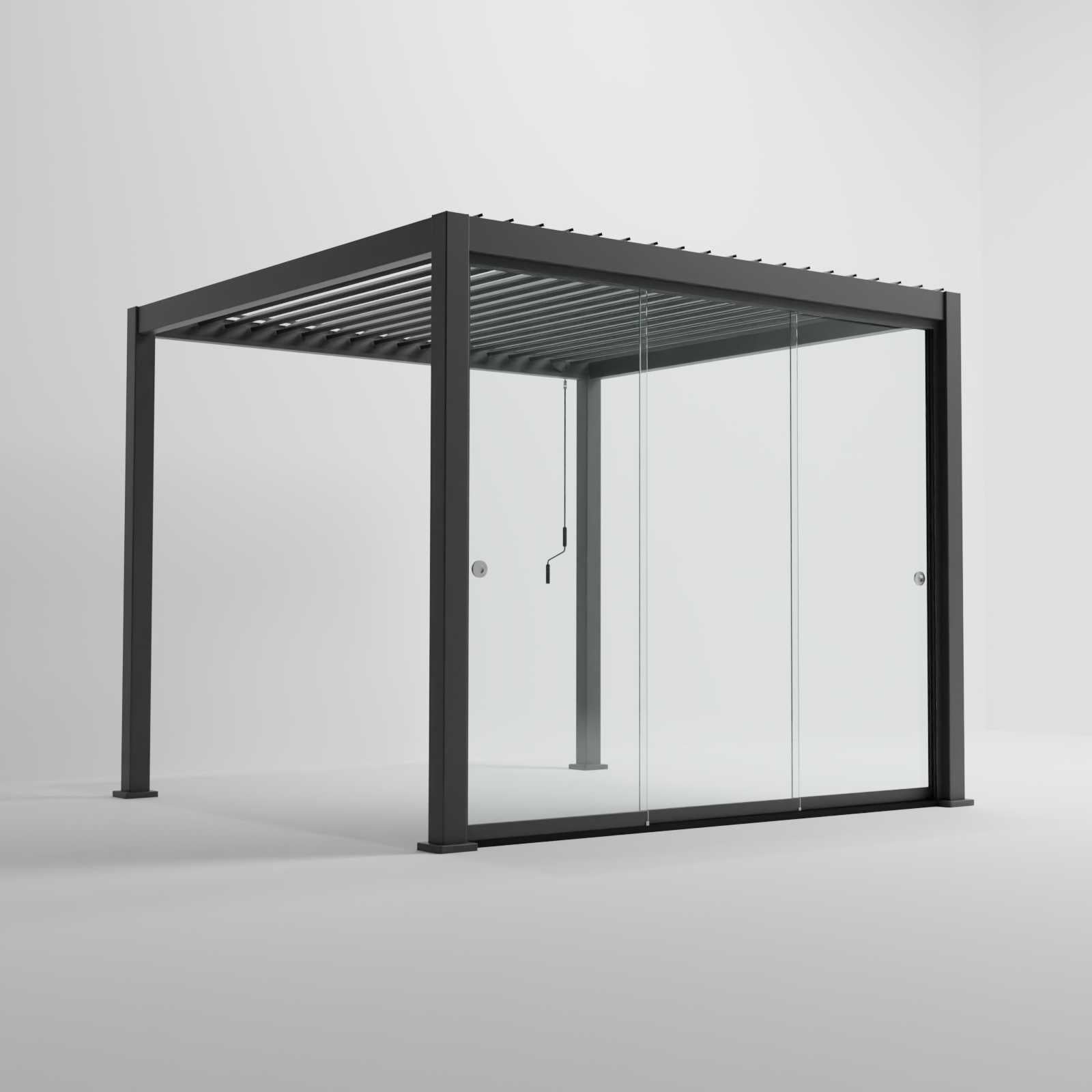 Nova Titan Glass Sliding Doors Pack | Aluminium Pergola Sliding Doors | 3.0M, 3.6M & 4.0M | Grey & Pebble | UK Delivery