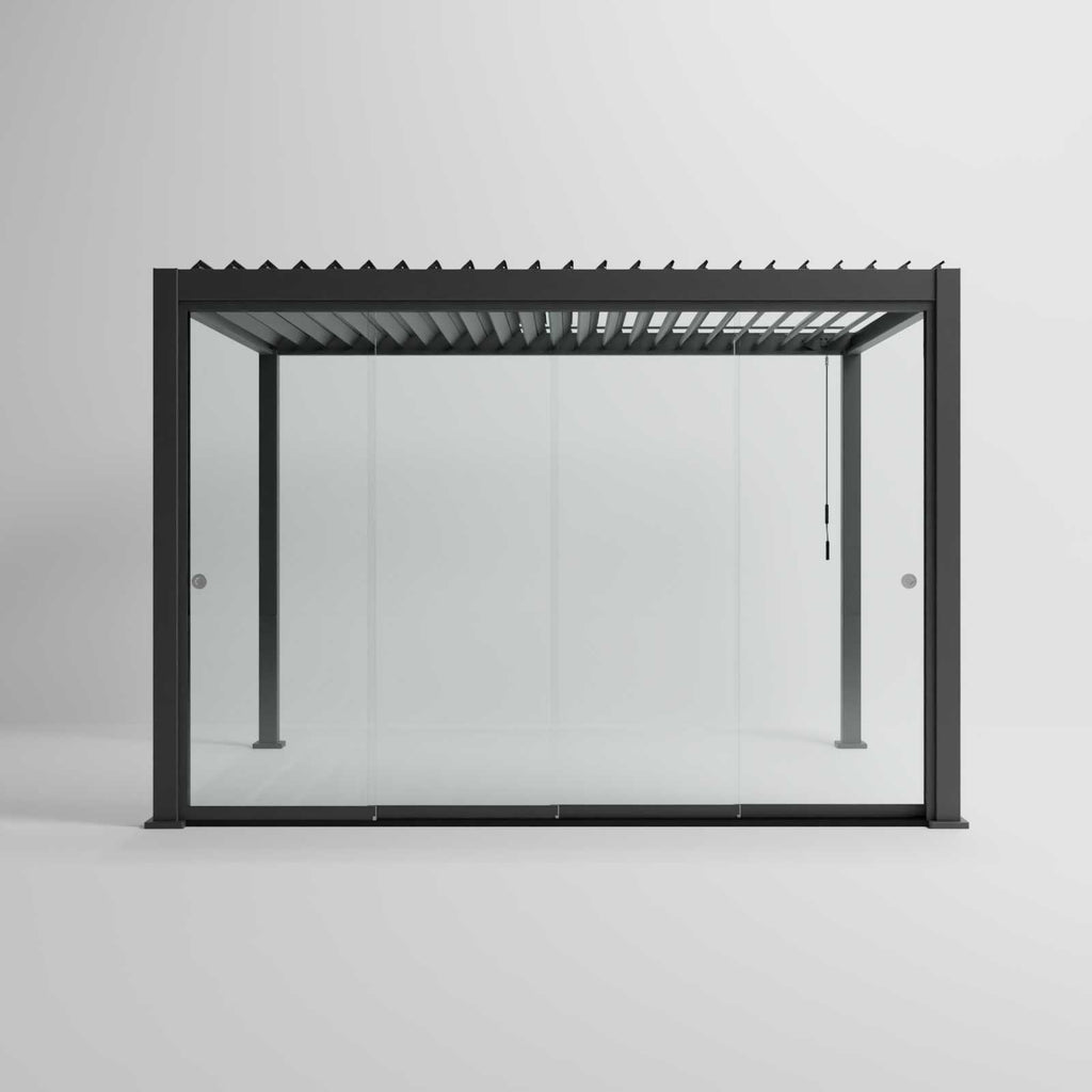 Nova Titan Glass Sliding Doors Pack | Aluminium Pergola Sliding Doors | 3.0M, 3.6M & 4.0M | Grey & Pebble | UK Delivery