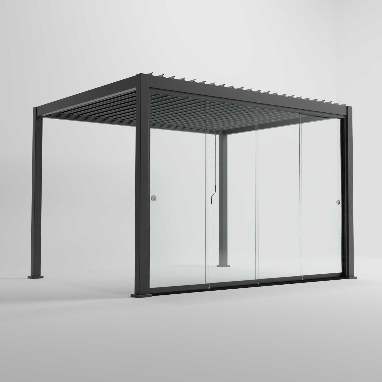Nova Titan Glass Sliding Doors Pack | Aluminium Pergola Sliding Doors | 3.0M, 3.6M & 4.0M | Grey & Pebble | UK Delivery