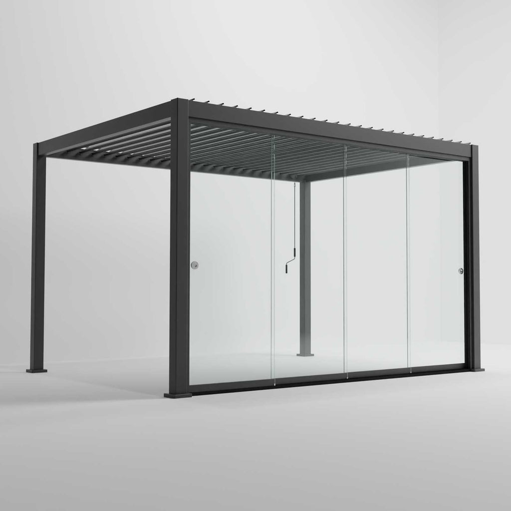 Nova Titan Glass Sliding Doors Pack | Aluminium Pergola Sliding Doors | 3.0M, 3.6M & 4.0M | Grey & Pebble | UK Delivery