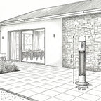 Dimension diagram: the Nova Diana stands 169cm tall on a 50cm base