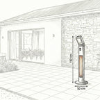 Dimension diagram: the Nova Apollo stands 190cm tall on a 50cm base