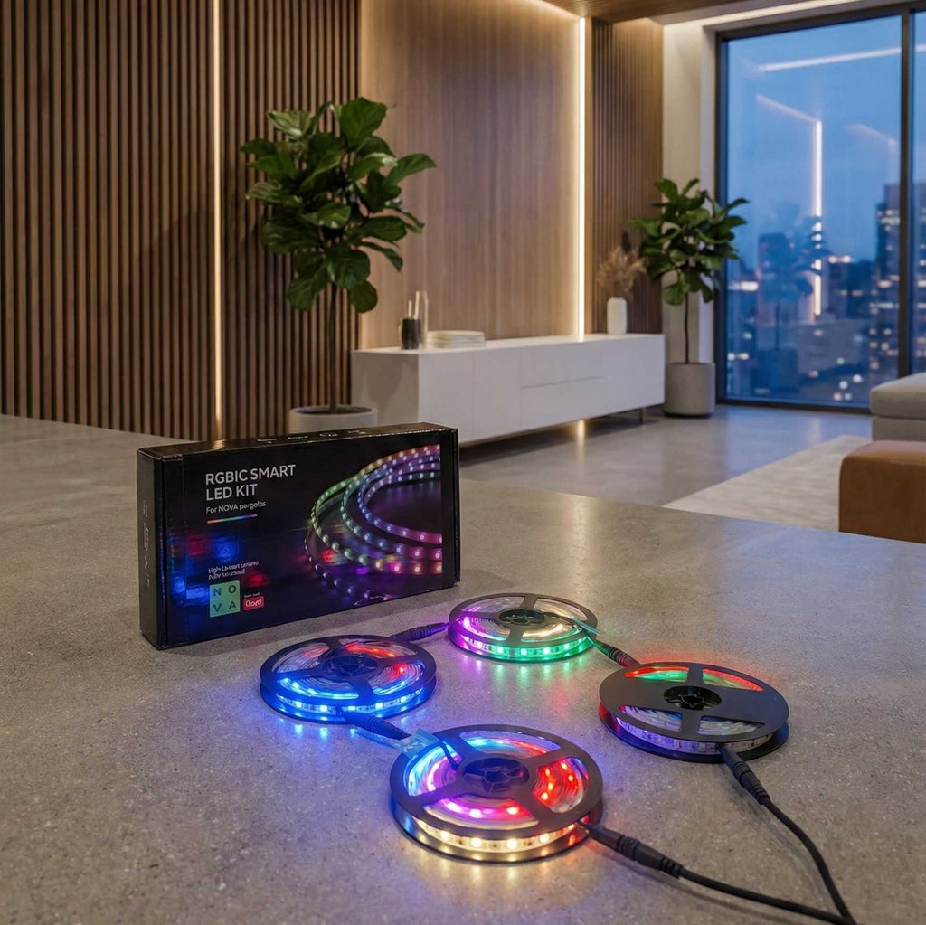 Nova RGBIC Smart LED Kit for Titan Pergola | App-Controlled Colour-Changing Pergola Lighting | Fits 2.4m–8.0m Titan Pergolas