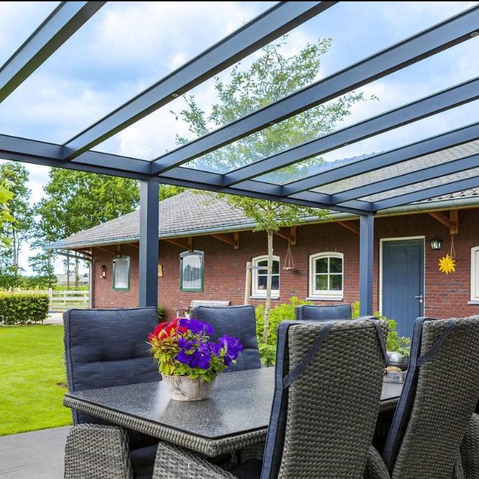 Glass roof veranda