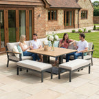 Nova Heidi Deluxe Corner Sofa Lounge Dining Set with Square Rising Table, N25003