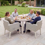 Nova Aire 4 Seat Dining Set with 1.2m Round Table, Pebble, N27241