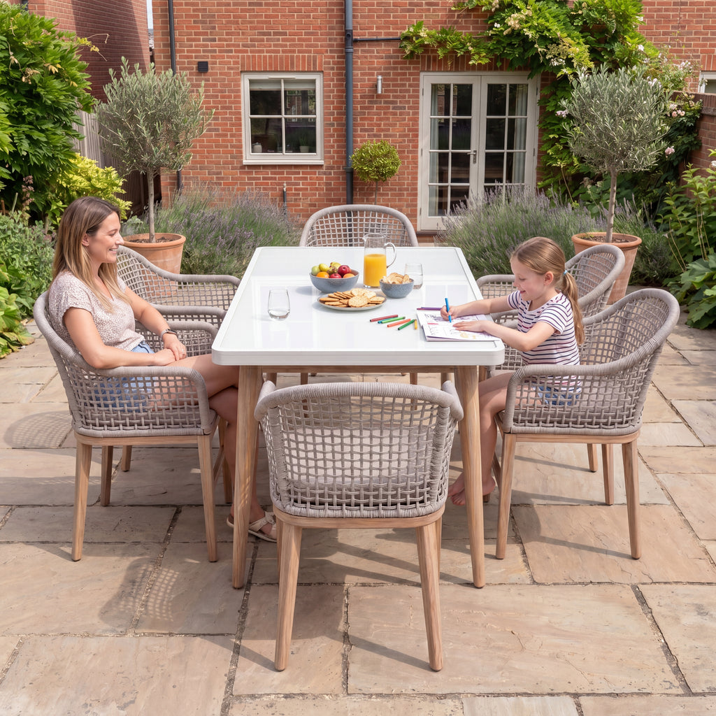 Nova Autumn 6 Seat High Dining Set with 1.6 x 0.9m Rectangular Table, Beige, N27129