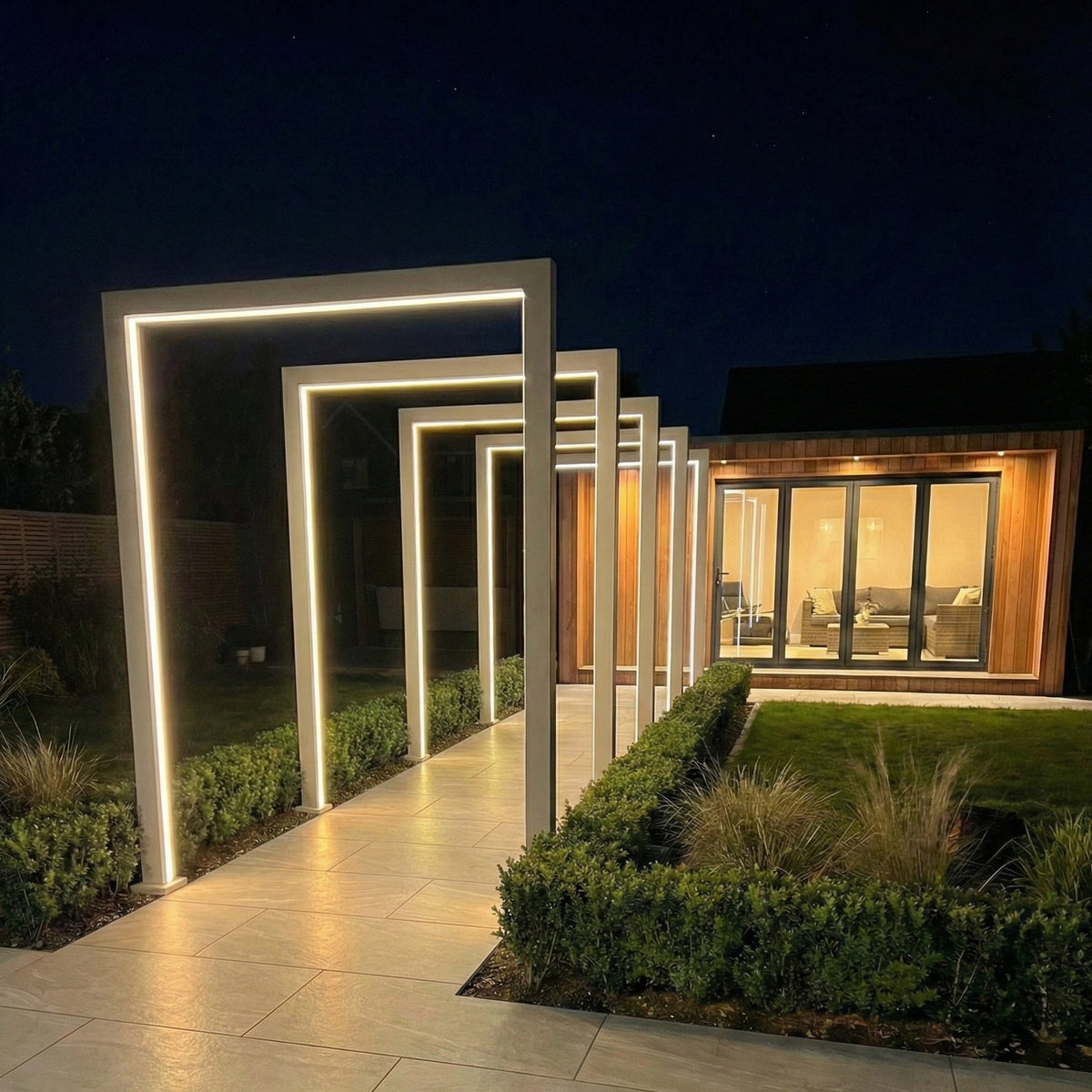Nova Titan RGBW LED Pathway Arch, 125cm, Single arch, Pebble, N26272