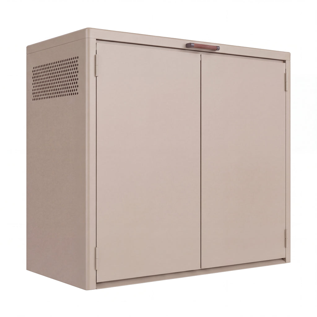 Nova Fortis Bin Storage Cupboard, Double, Pebble, N27076