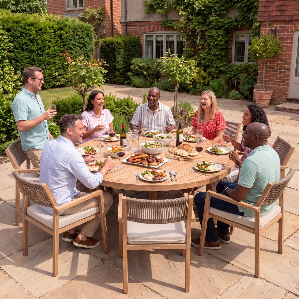 Nova Eleanor 8 Seat Dining Set with 1.8m Round Table, N26004