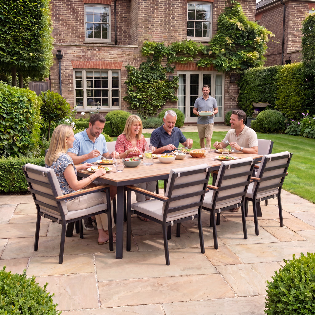 Nova Heidi 8 Seat Dining Set with 2.2 x 1.0m Rectangular Table, N25016
