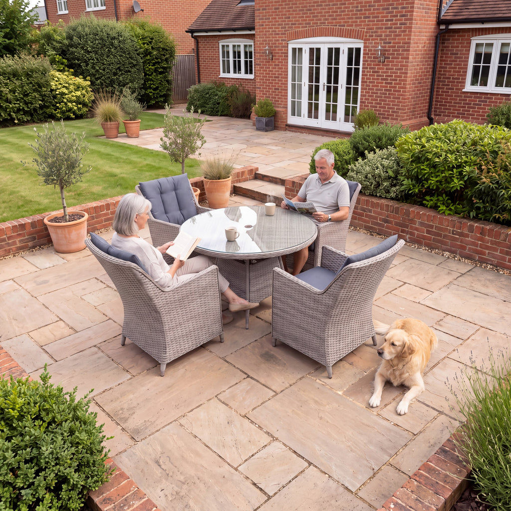 Nova Magnus 4 Seat Dining Set with 1.2m Round Table, N27219