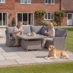 Nova Ivy Corner Sofa Lounge Dining Set with Square Rise & Fall Table, N26009