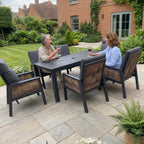 Nova Oscar 6 Seat Dining Set with 1.8 x 0.9m Rectangular Table, Beige, N27021