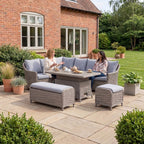 Nova Ivy Right Hand Corner Sofa Lounge Dining Set with Rectangular Rise & Fall Table, N26008