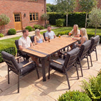 Nova Harvey 8 Seat Dining Set with 2.2 x 0.9m Rectangular Table, Grey, N27013