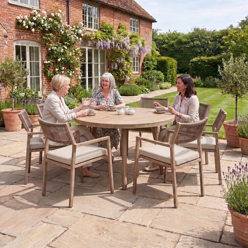 Nova Eleanor 6 Seat Dining Set with 1.5 Round Table, N26003