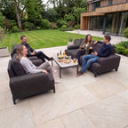 Nova Aire 2-Seater Sofa Lounging Set with Rectangular Coffee Table, Grey, N26035