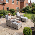 Nova Ivy 5pc Reclining Lounging Set with Square Side Table, N26013