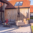 Nova Solis Max Crank Operated Deluxe Parasol, 3.5m round, Dark grey, N24262