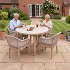 Nova Autumn 4 Seat Dining Set with 1.1m Round Table, Beige, N27126