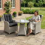Nova Avery 2 Seat Bistro Set with 0.75m Round Table (Clear Glass), Grey, N27101