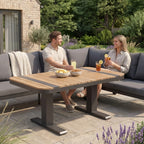 Nova Harvey L-Shaped Corner Sofa Lounge Dining Set with Rectangular Rising Table, Grey, N27000