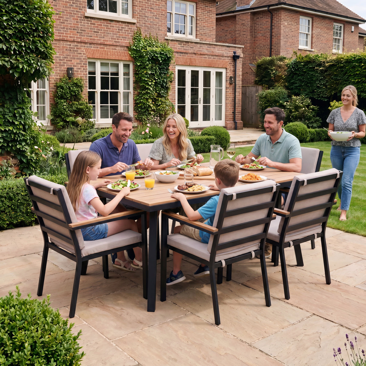 Nova Heidi 6 Seat Dining Set with 1.5 x 1.0m Rectangular Table, N25015