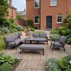 Nova Phoenix L-Shaped Corner Sofa Lounge Dining Set with Armchair & Double Bench & Rectangular Rising Table, N26107