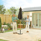 Nova Sylva Wooden Parasol, 2m Round, Grey, N17222