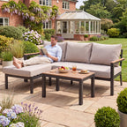 Nova Heidi 3 Seater Chaise Sofa Lounging Set with Rectangular Coffee Table, N25008