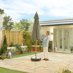 Nova Sylva Deluxe Wooden Parasol, 3m Round, Grey, N17226