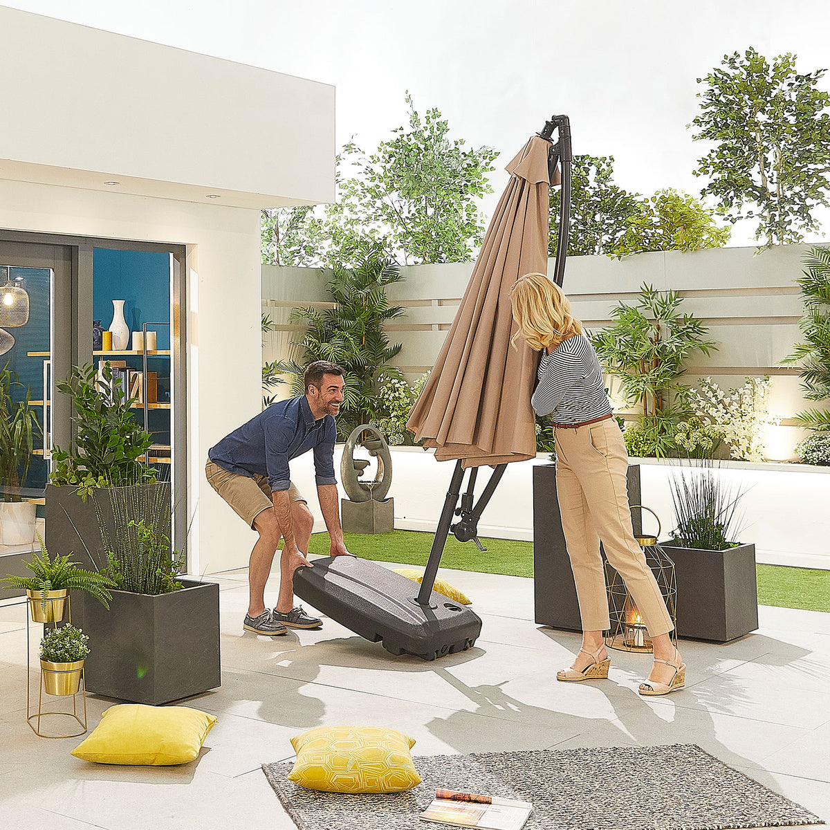 Nova Cantilever Parasol Base, Sand & Water Fillable, 60 Litre, N16703