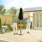 Nova Sylva Wooden Parasol, 2m Round, Black, N15270