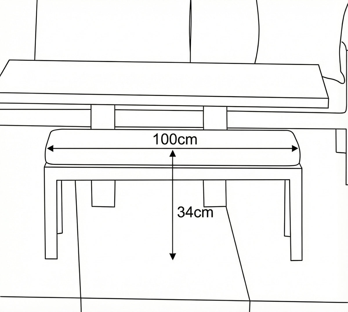 Nova Zara Double Bench Stool, N25067