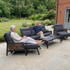 Nova Oscar 3 Seater Reclining Sofa Lounging Set with Rectangular Coffee Table, Beige, N27016