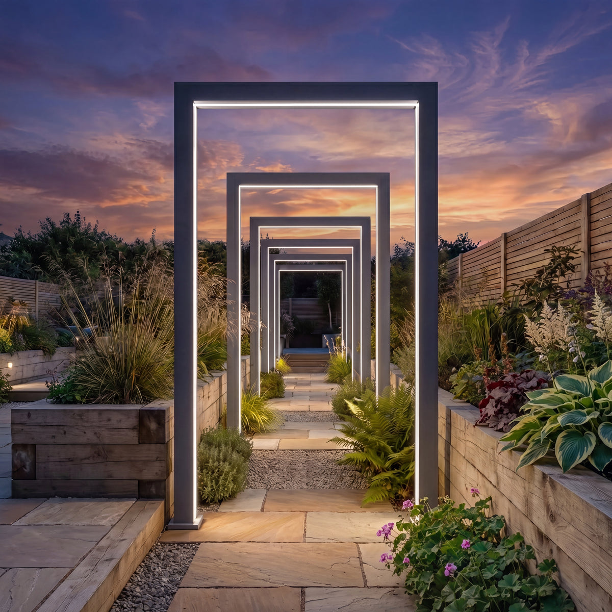 Nova Titan RGBW LED Pathway Arch, 125cm, Single arch with power pack, Grey, N26265