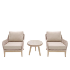 Nova Autumn 3pc Lounging Set with Round Side Table, Beige, N27124