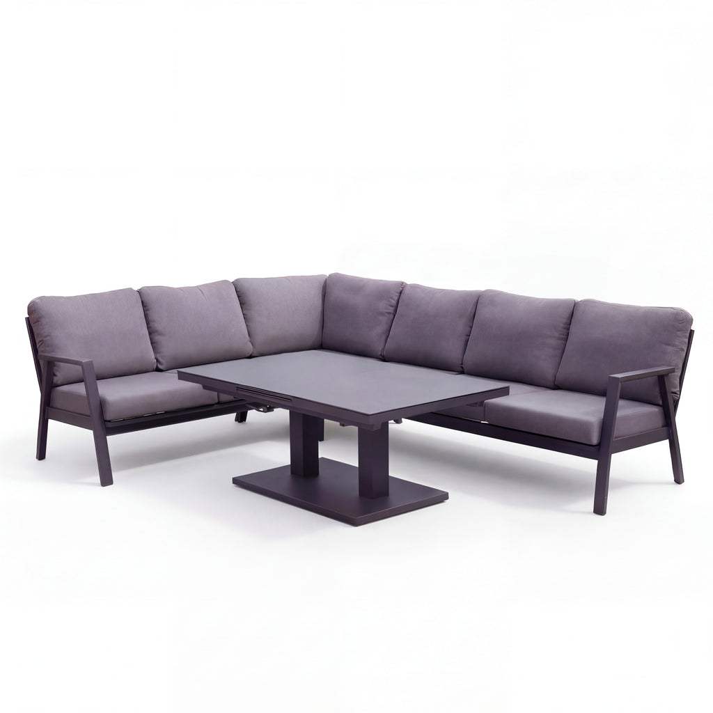 Nova Phoenix L-Shaped Corner Sofa Lounge Dining Set with Rectangular Rising Table, N25019