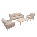 Nova Autumn 3 Seater Sofa Lounging Set with Rectangular Coffee Table, Beige, N27123