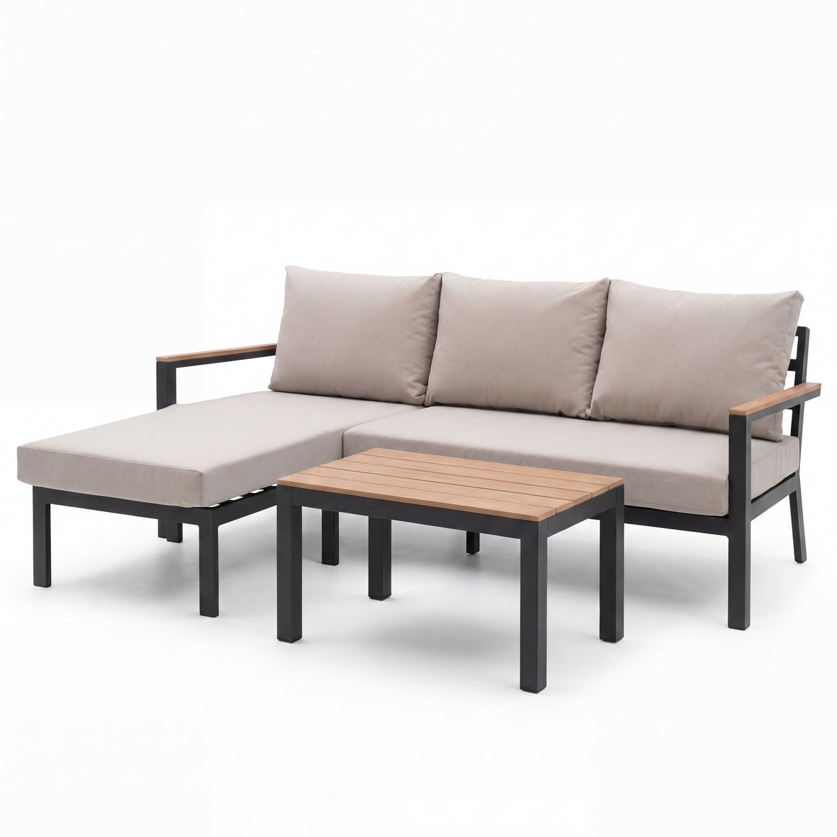 Nova Heidi 3 Seater Chaise Sofa Lounging Set with Rectangular Coffee Table, N25008