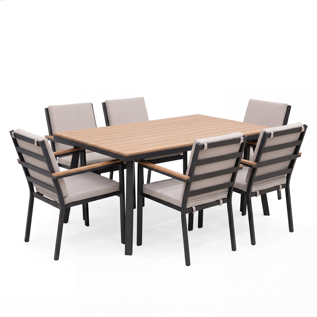 Nova Heidi 6 Seat Dining Set with 1.5 x 1.0m Rectangular Table, N25015