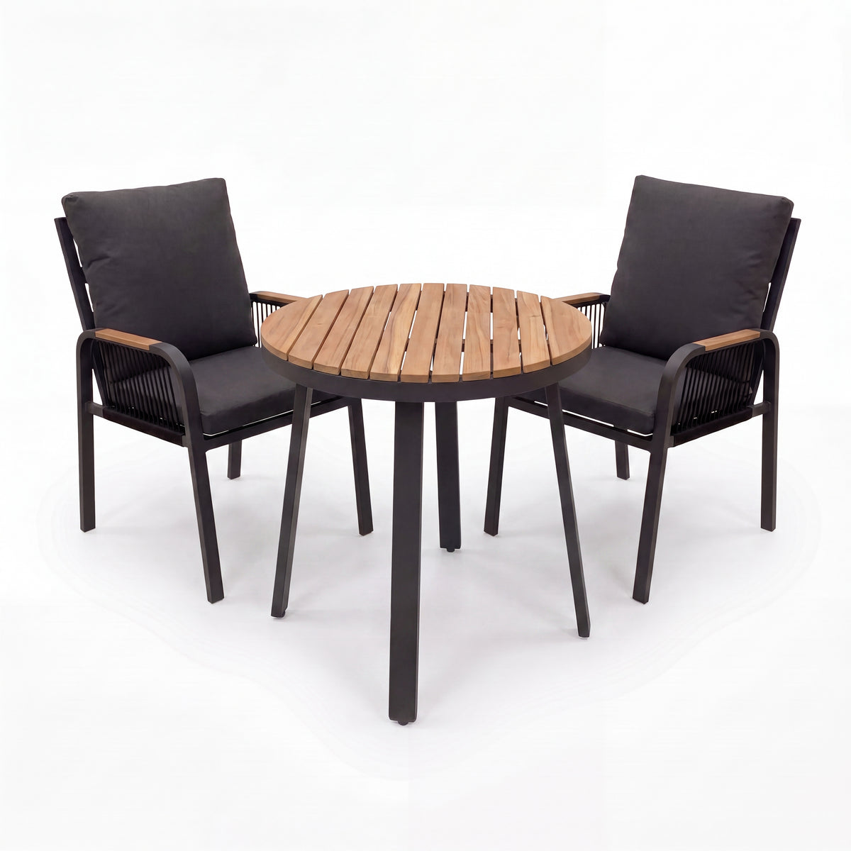 Nova Harvey 2 Seat Bistro Set with 0.6m Round Table, Grey, N27014