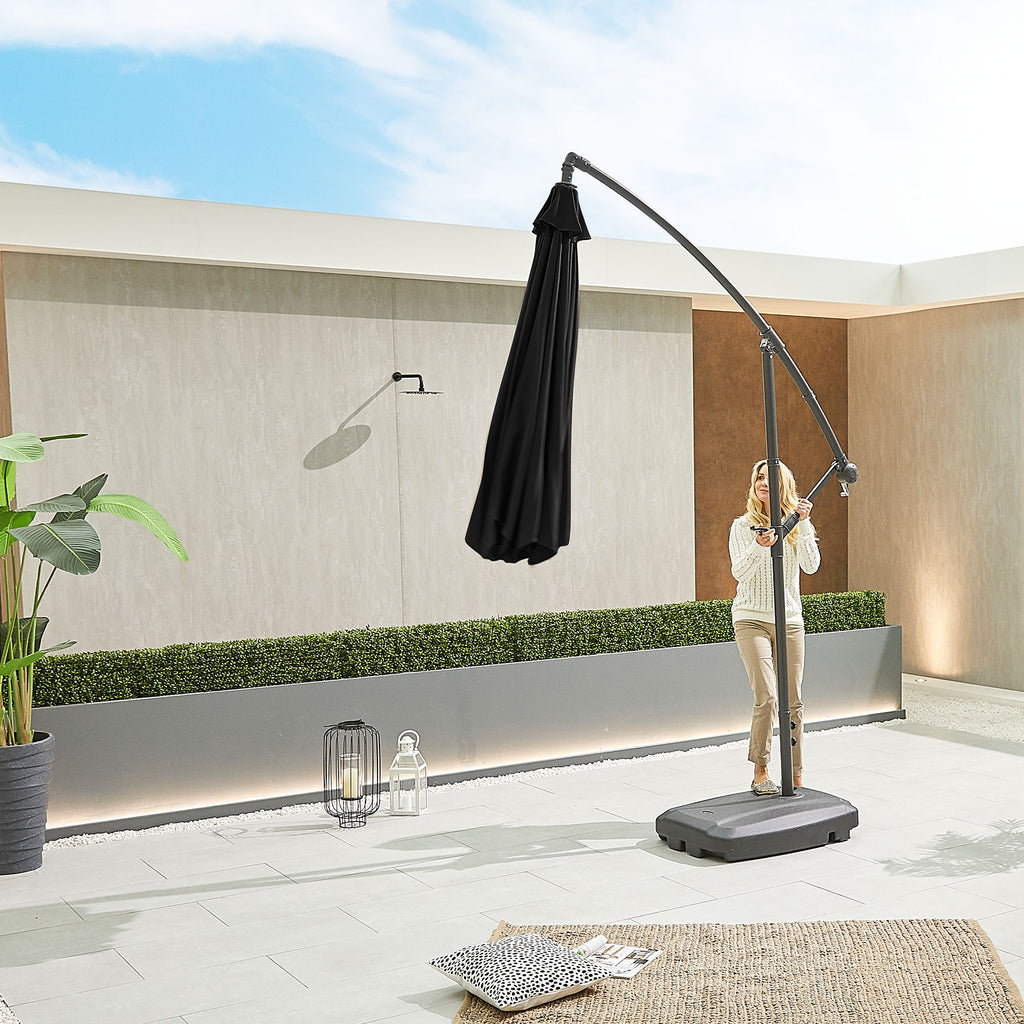 Nova Lyra Cantilever Parasol, 3m Round, Black, N15247