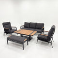 Nova Harvey 3 Seater Sofa Reclining Lounge Dining Set with Rectangular Rising Table (Plus), Grey, N27005